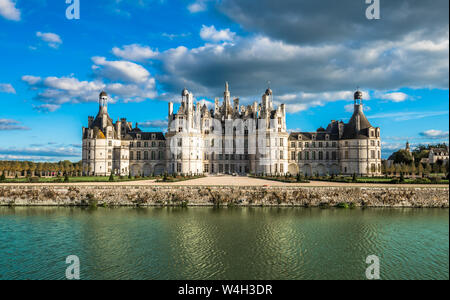 Château de Chambord, le plus grand château dans la vallée de la Loire, France Banque D'Images