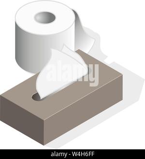 Rouleau de tissu et papier hygiénique Illustration de Vecteur