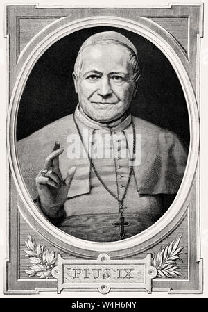 Le pape Pie IX, le 13 mai 1792 - 7 février 1878, le Pape du 16 juin 1846 à sa mort Banque D'Images