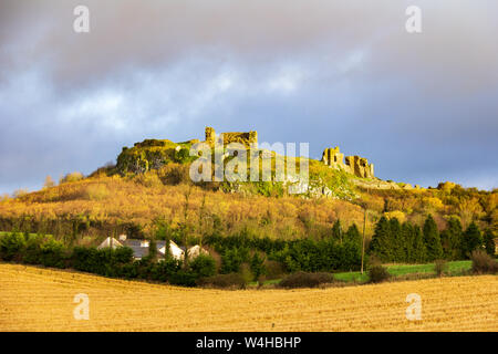 Le rocher de Dunamase est les ruines d'un château du 9ème siècle dans le comté de Carlow, Irlande Banque D'Images