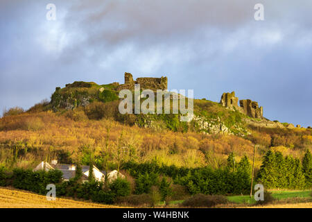 Le rocher de Dunamase est les ruines d'un château du 9ème siècle dans le comté de Carlow, Irlande Banque D'Images