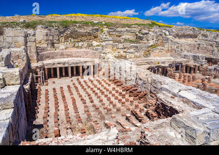 La maison d'Achille des Kourio basilique au sanctuaire d'Apollon à l'Kourion World Heritage site archéologique près de Limassol (Lemesos), Chypre Banque D'Images