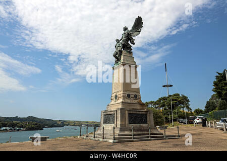 Mémorial à Scott et son équipage à Mount Wise à Devonport. Un parc public donnant sur la Hamoaze et Cornwall. Banque D'Images