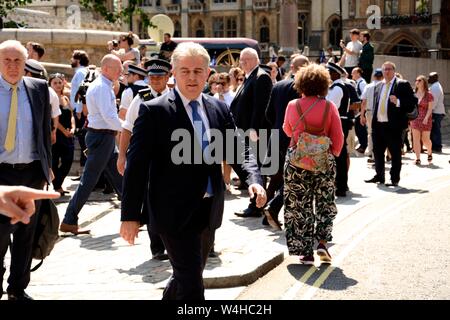 La direction du parti conservateur suite au QEII 23 Juillet 2019 & les participants inclus le puissant et influent dans le parti conservateur & immense couverture de presse. Banque D'Images