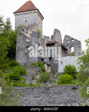 Ruines du château Kamen, Radovljica, Slovénie Banque D'Images