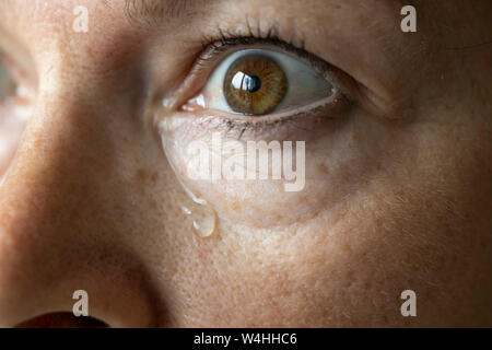 Oeil, larmes, larmoiement des yeux, Banque D'Images