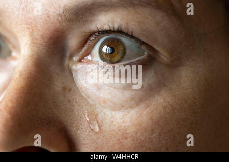 Oeil, larmes, larmoiement des yeux, Banque D'Images