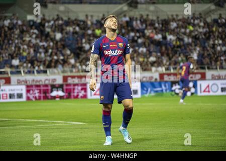 Tokyo, Japon. 23 juillet, 2019. L'avant du FC Barcelone Carles Perez (7) est perçu au cours de la Coupe 2019 Rakuten match entre le FC Barcelone et Chelsea FC à Saitama Stadium 2002. Chelsea FC 2-1 sur le FC Barcelone dans la cuvette de Rakuten, à Tokyo. Credit : Rodrigo Reyes Marin/ZUMA/Alamy Fil Live News Banque D'Images