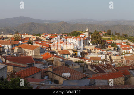 Paniramic view de Pano Lefkara village de district de Larnaca, Chypre. Banque D'Images