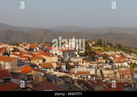 Paniramic view de Pano Lefkara village de district de Larnaca, Chypre. Banque D'Images