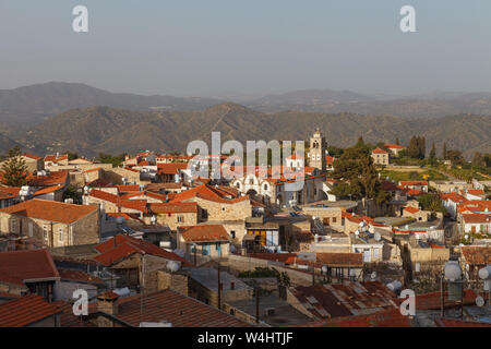 Paniramic view de Pano Lefkara village de district de Larnaca, Chypre. Banque D'Images