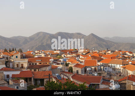 Paniramic view de Pano Lefkara village de district de Larnaca, Chypre. Banque D'Images