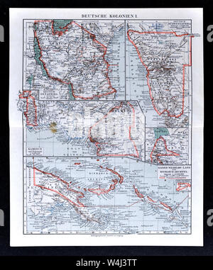 1900 Meyer carte des colonies allemandes en Afrique et dans les Indes orientales Banque D'Images