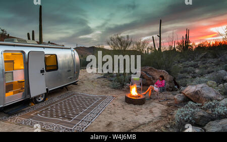 Airstream, Marana, près de Tucson, en Arizona. Banque D'Images