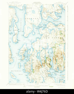 Carte historique de la USGS Maine Mount Desert 4606341904 Restauration 62500 Banque D'Images