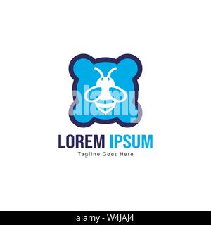 Logo de l'abeille. L'apiculture moderne minimaliste avec logo vecteur Conception du châssis Illustration de Vecteur