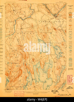 Carte historique de la USGS Maine 8075911898 Restauration 62500 Norridgewock Banque D'Images