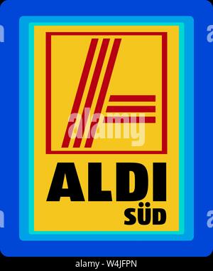 Logo, Aldi Sud, chaîne de magasins d'escompte, Allemagne Banque D'Images