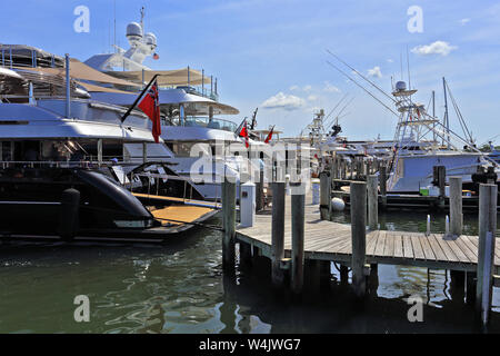 Sag Harbor marina Long Island New York Banque D'Images