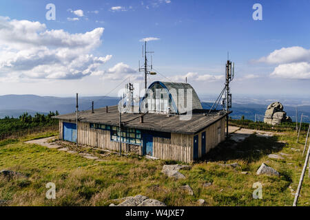 Station météorologique sur Szrenica, Pologne. Banque D'Images