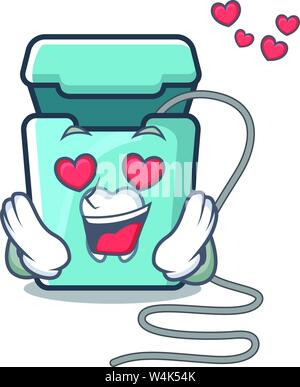 Dans l'amour du fil dentaire dans une mascotte fort vector illustration Illustration de Vecteur