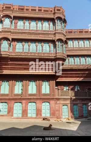 Rampuria Havelies dans Bikaner. Le Rajasthan en Inde Banque D'Images