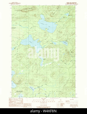 Carte historique de la USGS Maine Lac Spider 1029881989 Restauration 24000 Banque D'Images