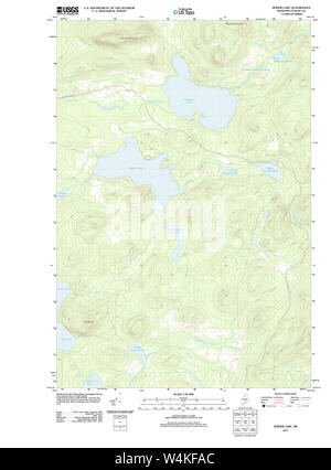 Carte historique de la USGS Maine Lac Spider 20110906 Restauration TM Banque D'Images