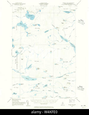 Carte historique de la USGS Maine Lac Spider 4609031954 Restauration 62500 Banque D'Images