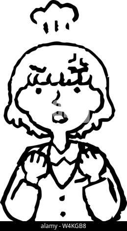 C'est une illustration d'un mignon bob cut business woman face et poser. Illustration de Vecteur