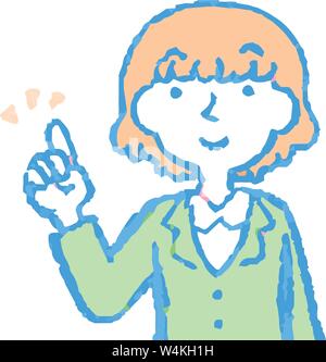 C'est une illustration d'un mignon bob cut business woman face et poser. Illustration de Vecteur