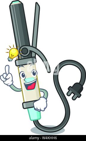 Vous avez une idée fer à friser au-dessus d'une coiffeuse character vector illustration Illustration de Vecteur