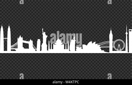 Cityscape sur un fond transparent Illustration de Vecteur