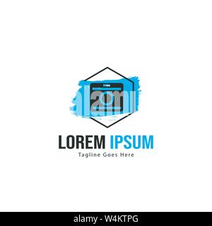 Logo photographie template design. Logo photographie avec châssis moderne isolé sur fond blanc Illustration de Vecteur