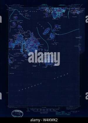 Maine USGS Carte historique de l'île des Cygnes 4609461945 62500 Restauration d'Inversion Banque D'Images