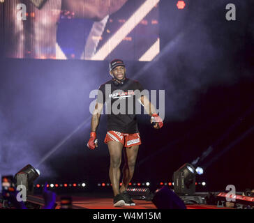 Geordie Shore l'appui de l'EPLA comme il défait Aaron Chalmers Fred Freeman dans Bellator Londres pour ramener son record MMA à 5 victoires et 1 défaite en vedette : Paul Daley Où : London, Royaume-Uni Quand : 22 Juin 2019 : Crédit Photos/WENN.com Brightspark Banque D'Images