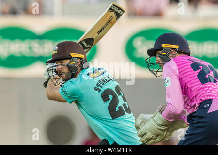Londres, Royaume-Uni. 23 juillet, 2019. xxxx pour Surrey au bâton contre Middlesex à la vitalité T20 Blast match à la Kia Oval. David Rowe/Alamy Live News Banque D'Images