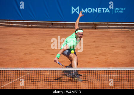 Prague, République tchèque, 23 juillet, 2019. Lukas Klein (SVK) lors de match contre Michael Vrbensky (CZE) Avantage à Prague 2019 ouvert Banque D'Images