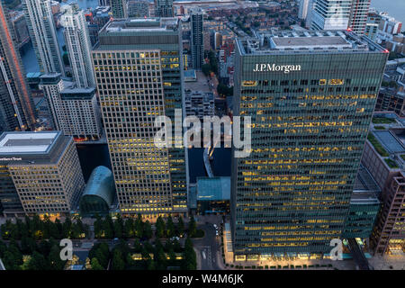 Les immeubles de Canary Wharf Banque D'Images