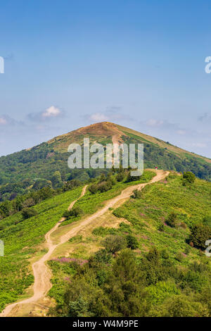 Balise de Worcestershire et la persévérance dans les collines de Malvern Hill, Worcestershire, Angleterre. Banque D'Images