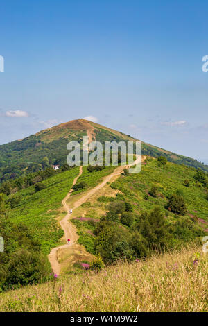 Balise de Worcestershire et la persévérance dans les collines de Malvern Hill, Worcestershire, Angleterre. Banque D'Images