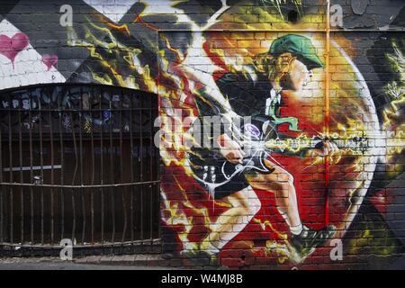 Dans les ruelles autour de ACDC Lane au centre-ville de Melbourne, de nombreux artistes ont immortalisé l'art de la rue eux-mêmes. Leurs graffitis ont longtemps été considéré comme une attraction touristique. (18 janvier 2016) | dans le monde entier Banque D'Images