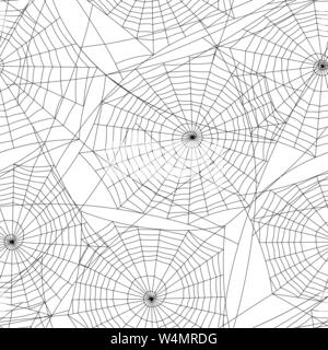 Spider web silhouette transparente Halloween pattern. Illustration de Vecteur