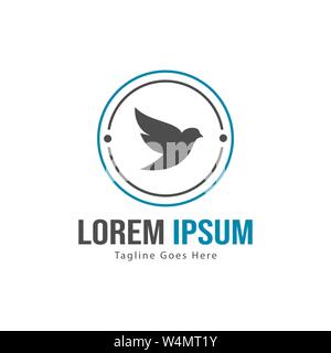 Logo Dove template design avec cadre. logo dove minimaliste design illustration vectorielle Illustration de Vecteur