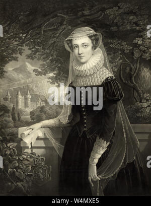 Marie, Reine d'Écosse (1542-1587), à l'origine Marie Stuart (ou Mary Stewart), était aussi connu sous le nom de Marie d'Écosse. Banque D'Images