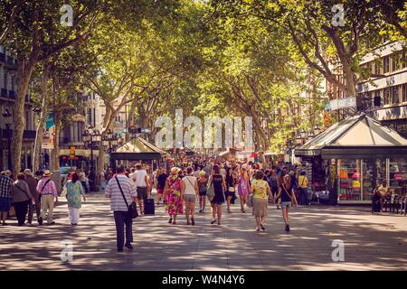 Las Ramblas, Barcelone, Catalogne, Espagne Banque D'Images