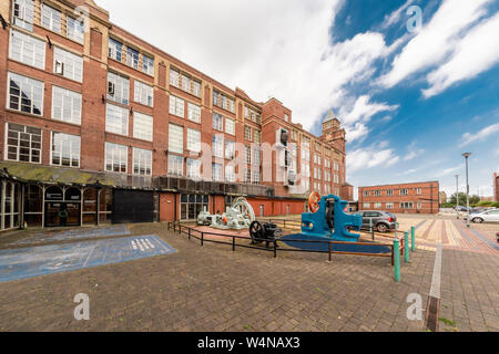 Le centre-ville de Wigan, Wigan Athlectic et système cal football club Banque D'Images