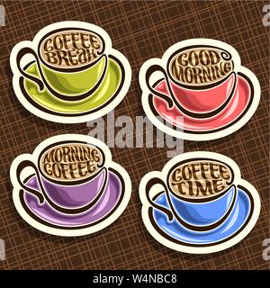 Vector set de tasses à café colorées Illustration de Vecteur