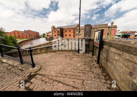 Le centre-ville de Wigan, Wigan Athlectic et système cal football club Banque D'Images