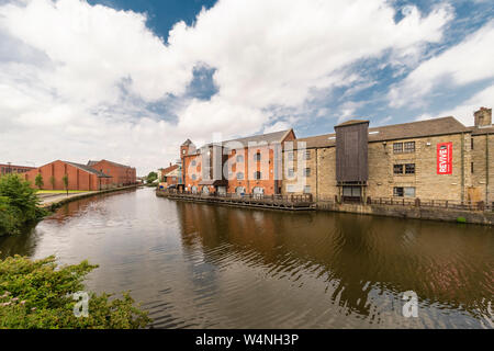 Le centre-ville de Wigan, Wigan Athlectic et système cal football club Banque D'Images